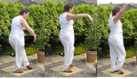 home qigong  exercise- - gazing backwards at the moon