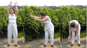 chi gong  exercise- - turning like a windmill in a calm breeze