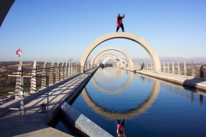 Falkirk wheel with odd tai chi addition