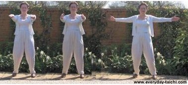 taiji qigong move lower the arms