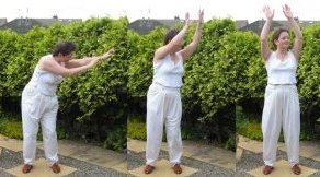 chi gong  exercise- - turning like a windmill in a calm breeze